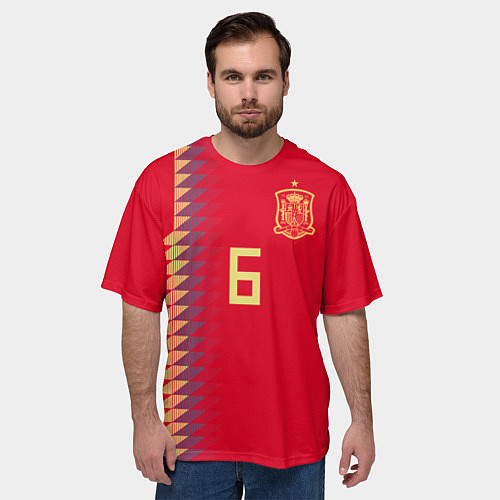 Мужская футболка оверсайз Iniesta Home WC 2018 / 3D-принт – фото 3