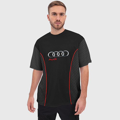 Мужская футболка оверсайз Audi Style / 3D-принт – фото 3