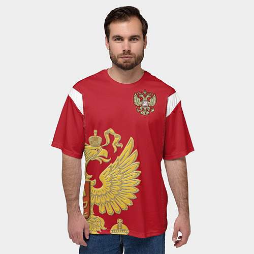 Мужская футболка оверсайз Сборная России: эксклюзив / 3D-принт – фото 3