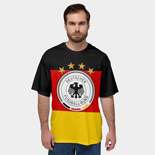 Мужская футболка оверсайз Немецкий футбол / 3D-принт – фото 3