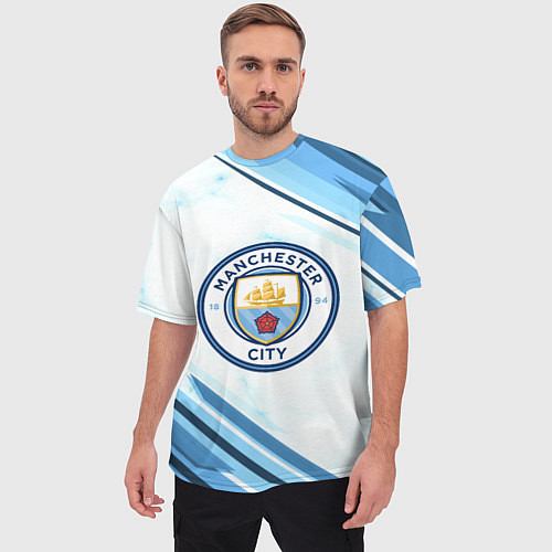 Мужская футболка оверсайз Manchester city / 3D-принт – фото 3