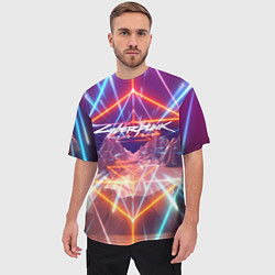 Футболка оверсайз мужская Cyberpunk 2077: Neon Lines, цвет: 3D-принт — фото 2