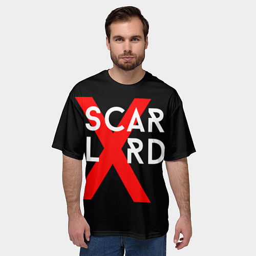 Мужская футболка оверсайз Scarlxrd Logo / 3D-принт – фото 3
