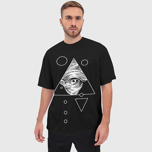 Мужская футболка оверсайз Всевидящее око / 3D-принт – фото 3