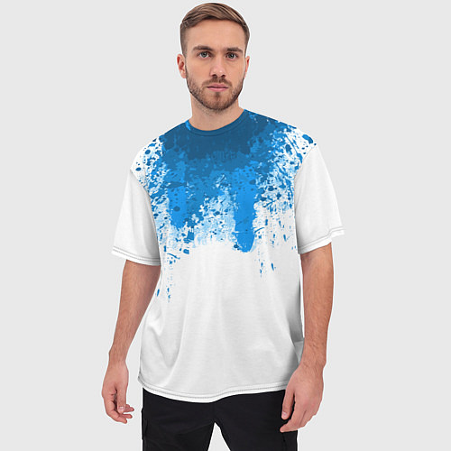 Мужская футболка оверсайз Android Blood: White / 3D-принт – фото 3