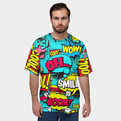 Футболка оверсайз мужская Кислотный поп-арт, цвет: 3D-принт — фото 2