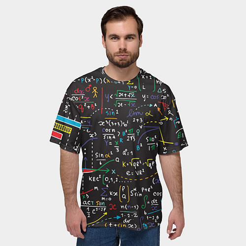 Мужская футболка оверсайз Math / 3D-принт – фото 3