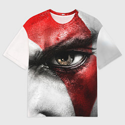 Футболка оверсайз мужская Взгляд Кратоса, цвет: 3D-принт