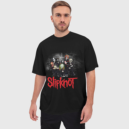 Мужская футболка оверсайз Slipknot Band / 3D-принт – фото 3