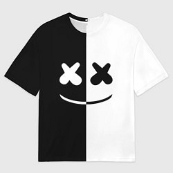 Футболка оверсайз мужская Marshmello: Black & White, цвет: 3D-принт