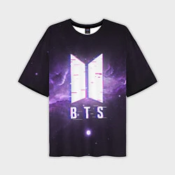 Мужская футболка оверсайз BTS: Violet Space