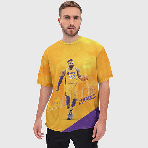 Мужская футболка оверсайз LeBron James: NBA Star / 3D-принт – фото 3