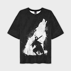Мужская футболка оверсайз Dark Souls: Howling Wolf
