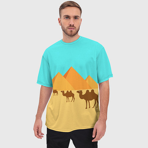 Мужская футболка оверсайз Пирамиды Египта / 3D-принт – фото 3