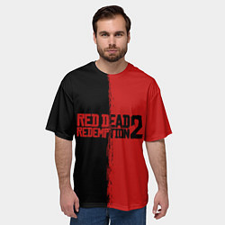 Футболка оверсайз мужская RDD 2: Black & Red, цвет: 3D-принт — фото 2