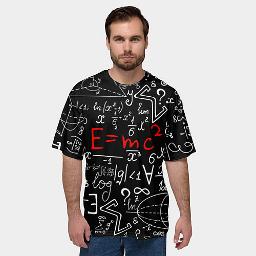 Мужская футболка оверсайз Формулы физики / 3D-принт – фото 3