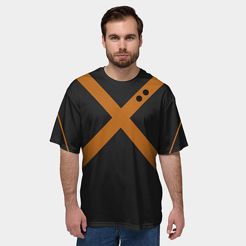 Мужская футболка оверсайз KATSUKI BAKUGOU полосы / 3D-принт – фото 3