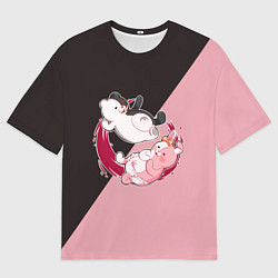 Футболка оверсайз мужская MONOKUMA X MONOMI, цвет: 3D-принт