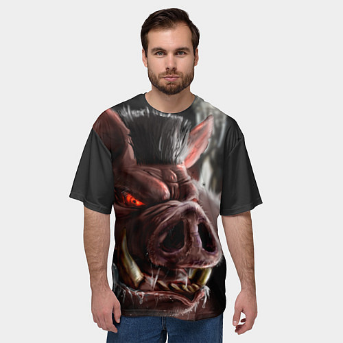 Мужская футболка оверсайз Duke Nukem Pig / 3D-принт – фото 3