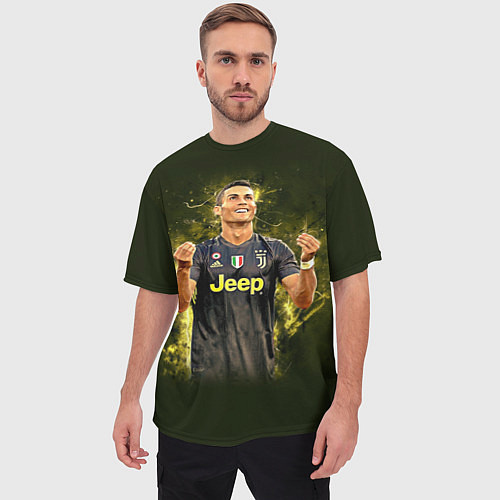 Мужская футболка оверсайз Ronaldo: Juve Sport / 3D-принт – фото 3