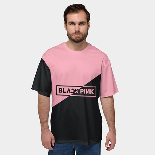 Мужская футболка оверсайз Black Pink / 3D-принт – фото 3