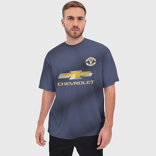 Мужская футболка оверсайз Manchester United away 18-19 / 3D-принт – фото 3