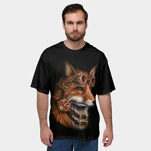 Мужская футболка оверсайз Королевский лис / 3D-принт – фото 3