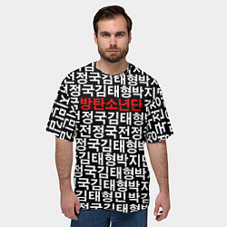 Футболка оверсайз мужская BTS Hieroglyphs, цвет: 3D-принт — фото 2