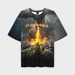 Мужская футболка оверсайз TES: Dragon Flame