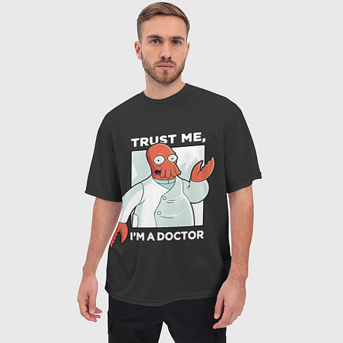 Мужская футболка оверсайз Zoidberg: Trust Me / 3D-принт – фото 3