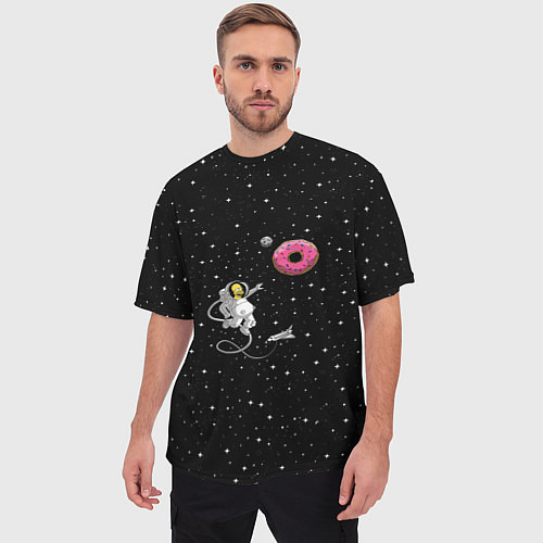 Мужская футболка оверсайз Homer Spaceman / 3D-принт – фото 3