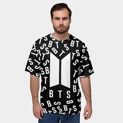 Футболка оверсайз мужская BTS: Black Style, цвет: 3D-принт — фото 2