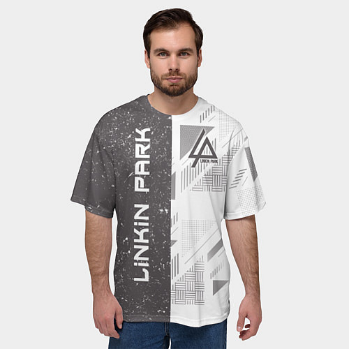 Мужская футболка оверсайз Linkin Park: Grey Form / 3D-принт – фото 3