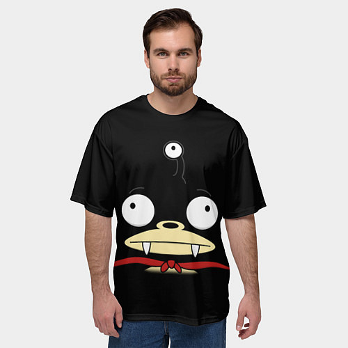 Мужская футболка оверсайз Лицо Ниблера / 3D-принт – фото 3