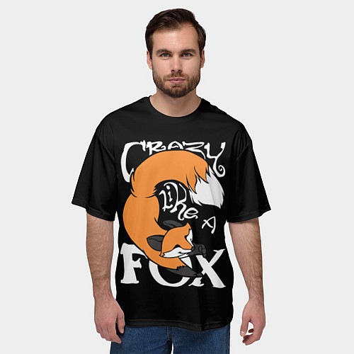 Мужская футболка оверсайз Crazy Like a Fox / 3D-принт – фото 3