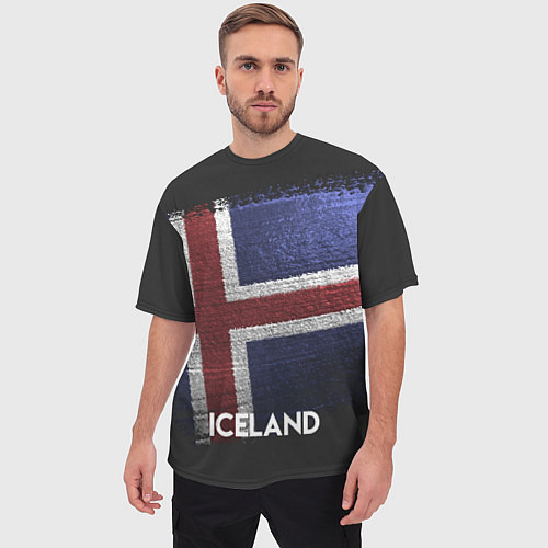 Мужская футболка оверсайз Iceland Style / 3D-принт – фото 3