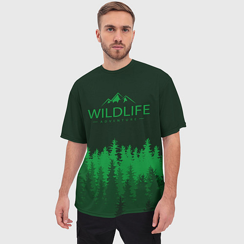 Мужская футболка оверсайз Wildlife Adventure / 3D-принт – фото 3