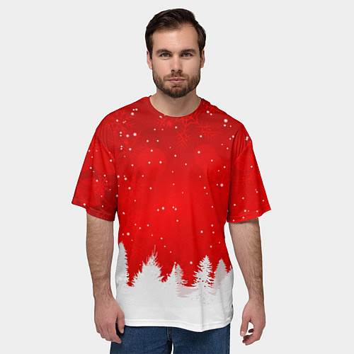 Мужская футболка оверсайз Christmas pattern / 3D-принт – фото 3