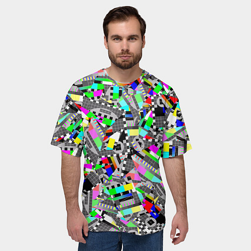 Мужская футболка оверсайз Экран профилактики / 3D-принт – фото 3