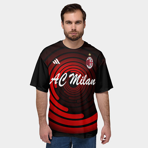 Мужская футболка оверсайз AC Milan - FC / 3D-принт – фото 3