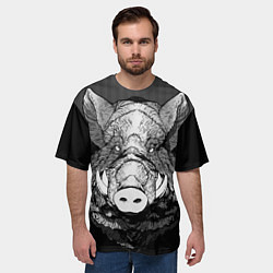 Футболка оверсайз мужская Дикий кабан 2019, цвет: 3D-принт — фото 2