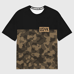 Футболка оверсайз мужская USYK Camo, цвет: 3D-принт