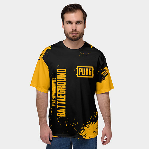 Мужская футболка оверсайз PUBG: Black Fashion / 3D-принт – фото 3