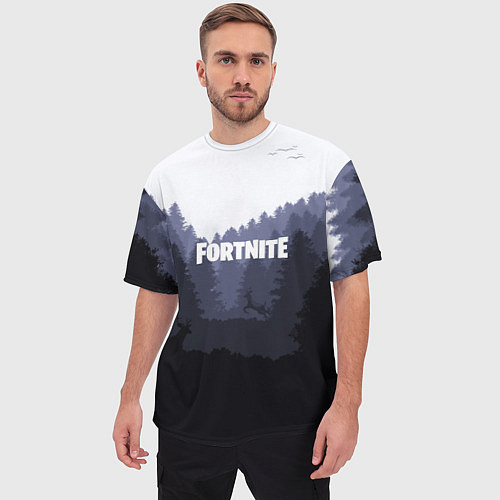 Мужская футболка оверсайз Fortnite: Dark Forest / 3D-принт – фото 3