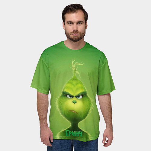 Мужская футболка оверсайз Гринч / 3D-принт – фото 3