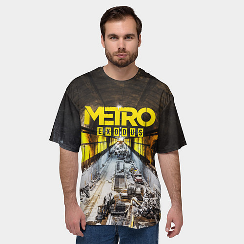 Мужская футболка оверсайз METRO EXODUS EXCLUSIVE / 3D-принт – фото 3