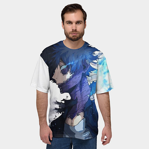 Мужская футболка оверсайз Академия героев - Даби / 3D-принт – фото 3