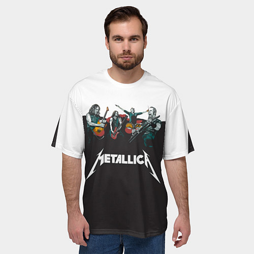 Мужская футболка оверсайз Metallica / 3D-принт – фото 3