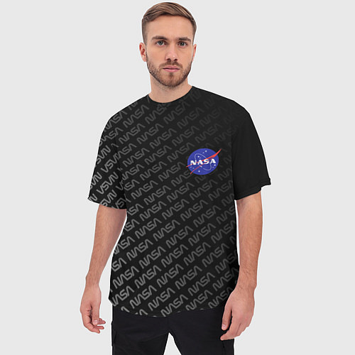 Мужская футболка оверсайз NASA: Dark Space / 3D-принт – фото 3