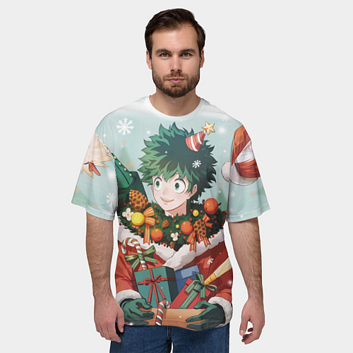 Мужская футболка оверсайз Моя Новогодняя Академия / 3D-принт – фото 3